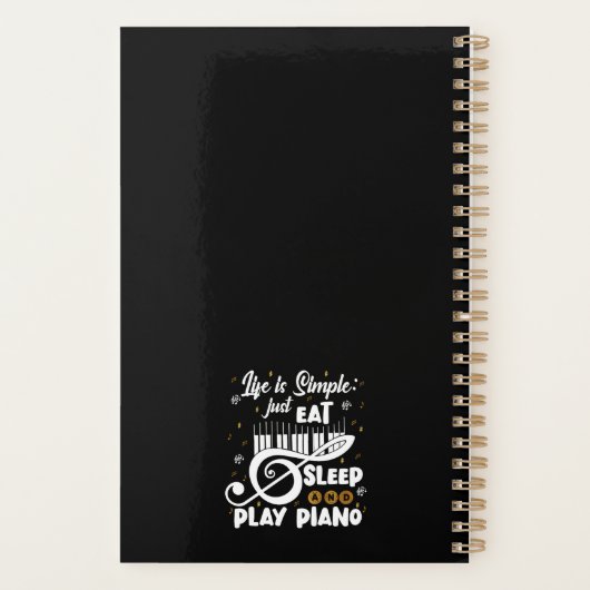 Piano Lovers Eat Sleep Piano Music Planner (Achterkant)