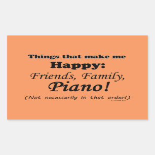 Piano maakt me gelukkig rechthoekige sticker