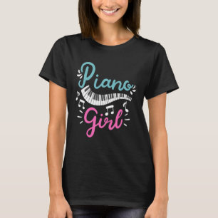 Piano Meisje Pianist Piano Speler Toetsenbord T-shirt