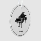  Piano Minimalistische Witte Vakantie Ornament (voorkant)
