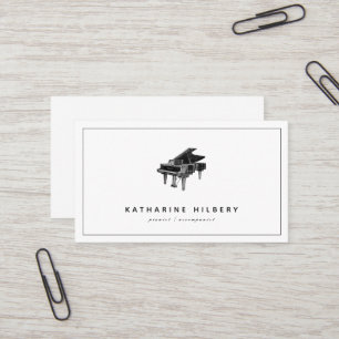 Piano moderne minimaliste Carte de visite blanc