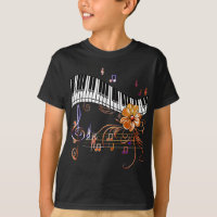 Piano Musially Keyboard Gold Flower