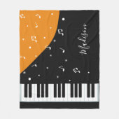 Piano Music aangepaste naam fleece dekens (Voorkant)