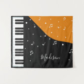 Piano Music aangepaste naam tapestry Wandkleed (Voorkant (horizontaal))