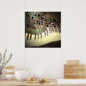 Piano Music Abstract Poster (Keuken)