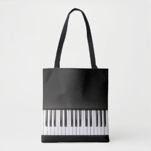 Piano Music Black en White Tote Bag