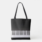 Piano Music Black en White Tote Bag (Achterkant)