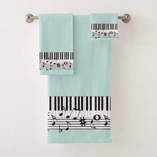 Piano Music Design Ensemble de serviettes de bain (En situation)