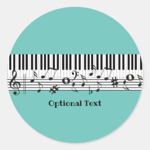 Piano Music Design Ronde Sticker