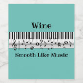 Piano Music Design Vin Étiquette (Étiquettes simples)