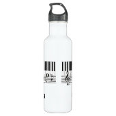 Piano Music Design Water Bottle Waterfles (Achterkant)