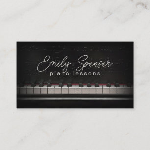 Piano Music Enseignant Carte de visite noir