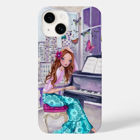 Piano Music Girl à New+York | Iphone 6 plus Coque (Verso)