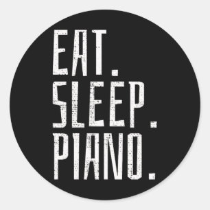 Piano Music Instrument Pianist Gift Ronde Sticker
