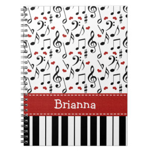 Piano Music Note Spiral Notebook Journal Notitieboek
