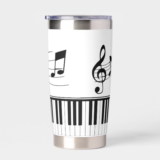 Piano Music Notes Script Name Custom Geïsoleerde Drinkbeker (Rechts)