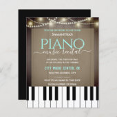 Piano Music Overweging Formele Uitnodiging Bruin (Voorkant / Achterkant)