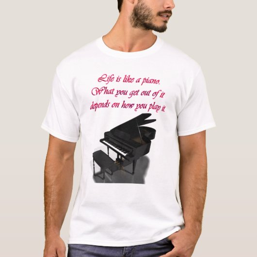 Piano Music Play T-shirt (Voorkant)