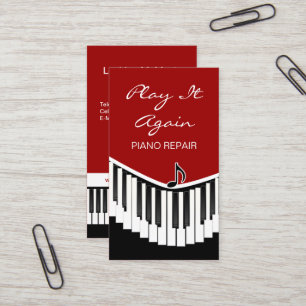 Piano Music Red Visitekaartje
