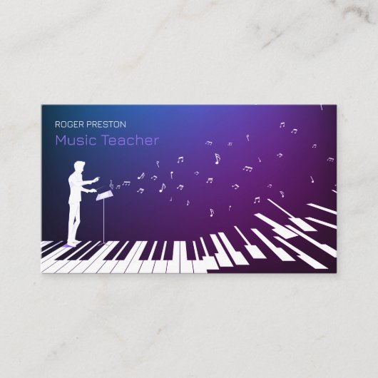 Piano Music Teacher Visitekaartje (Voorkant)