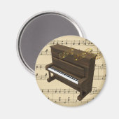 Piano Musical Instrument et Partition Magnet (Recto/Verso)
