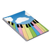 Piano Musical Instrument Sky Clouds Notitieboek (Rechterzijde)
