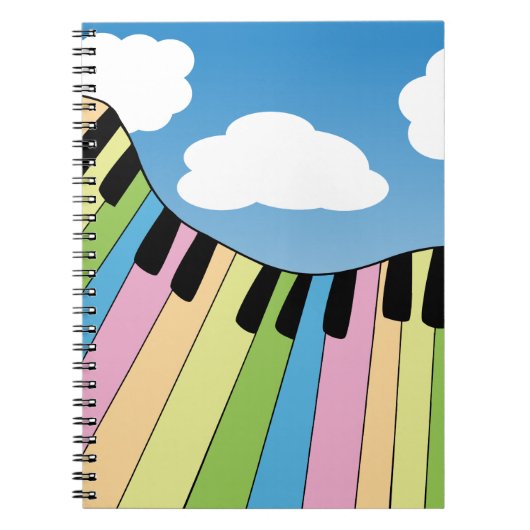 Piano Musical Instrument Sky Clouds Notitieboek (Voorkant)
