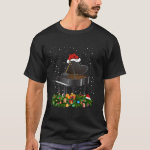Piano Musical Kerstverlichting Santa Piano Kerst L T-shirt