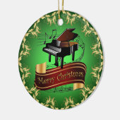 Piano ~ Musical Scroll ~ Merry Kerst~ * ~ Keramisch Ornament (Links)