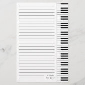 Piano Musician Music Teacher Briefpapier (Achterkant)