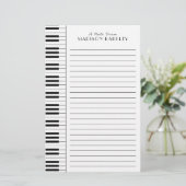 Piano Musician Music Teacher Briefpapier (Staand voorkant)
