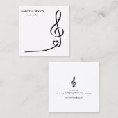 Piano musicien Carte de visite avec note de musiqu (Devant / Derrière)