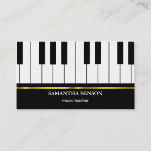Piano musicien Carte de visite avec note de musiqu