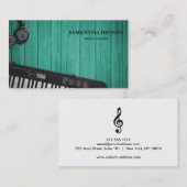 Piano musicien Carte de visite avec note de musiqu (Devant / Derrière)