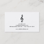 Piano musicien Carte de visite avec note de musiqu (Dos)