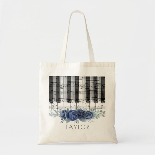 piano musique bleu rose sac fourre-tout (Devant)