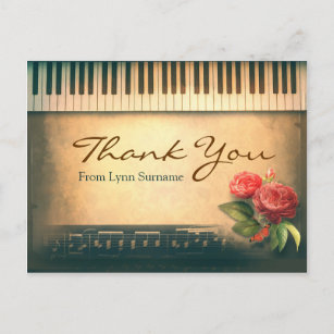 piano musique cartes postales vintages