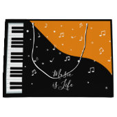 Piano Musique texte personnalisé grand sac cadeau (Devant)