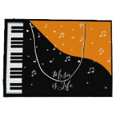 Piano Musique texte personnalisé grand sac cadeau (Dos)