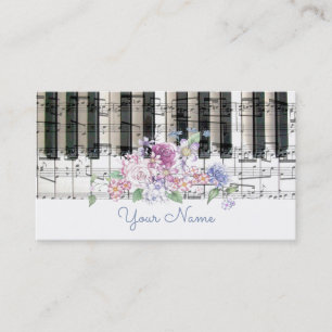 Piano Muziek Bloemendecor Girly Visitekaartje