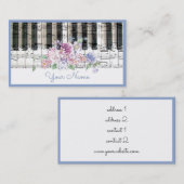 Piano muziek bloemendecor visitekaartje (Voorkant / Achterkant)