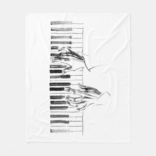 Piano-muziek Fleece Deken (Voorkant)