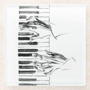 Piano-muziek Glazen Onderzetter