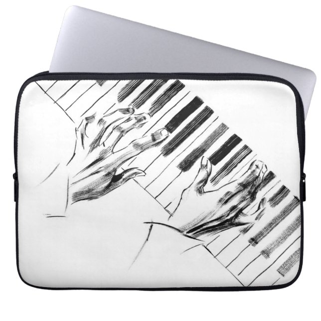 Piano-muziek Laptop Sleeve (Voorkant)