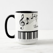 Piano-Muzieknoten - Aangepaste kleuren Mok (Links)