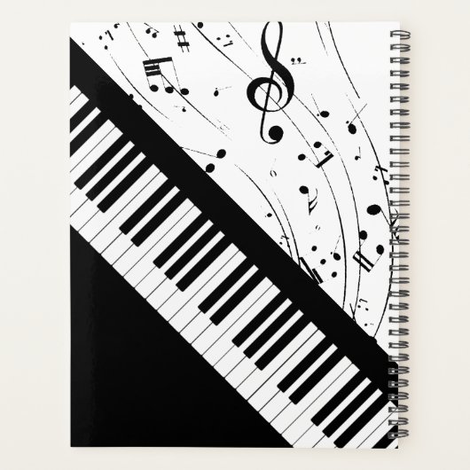 Piano-Muzieknoten - Aangepaste kleuren Planner (Achterkant)