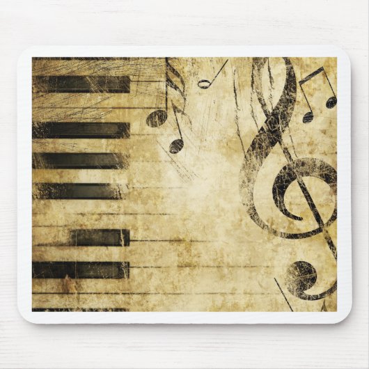 Piano-Muzieknoten Muismat (Voorkant)
