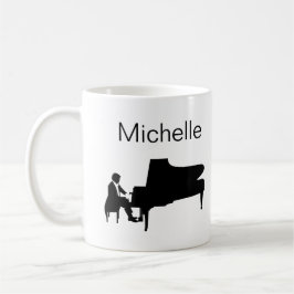 Piano Muzieknoten Script Name Black White Coffee M Koffiemok