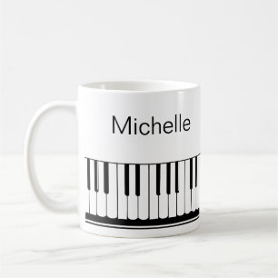 Piano Muzieknoten Script Name Black White Coffee M Koffiemok