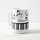 Piano Muzieknoten Script Name Black White